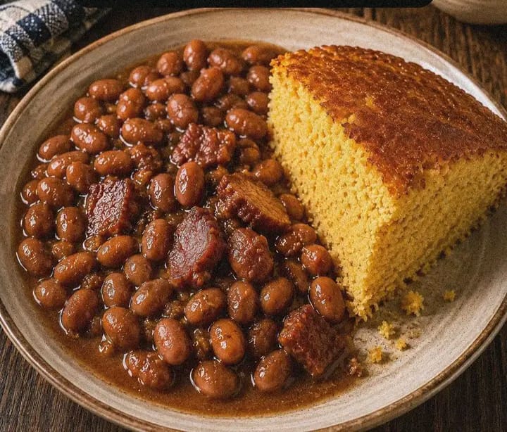 Cornbread and Beans Recipe ﻿